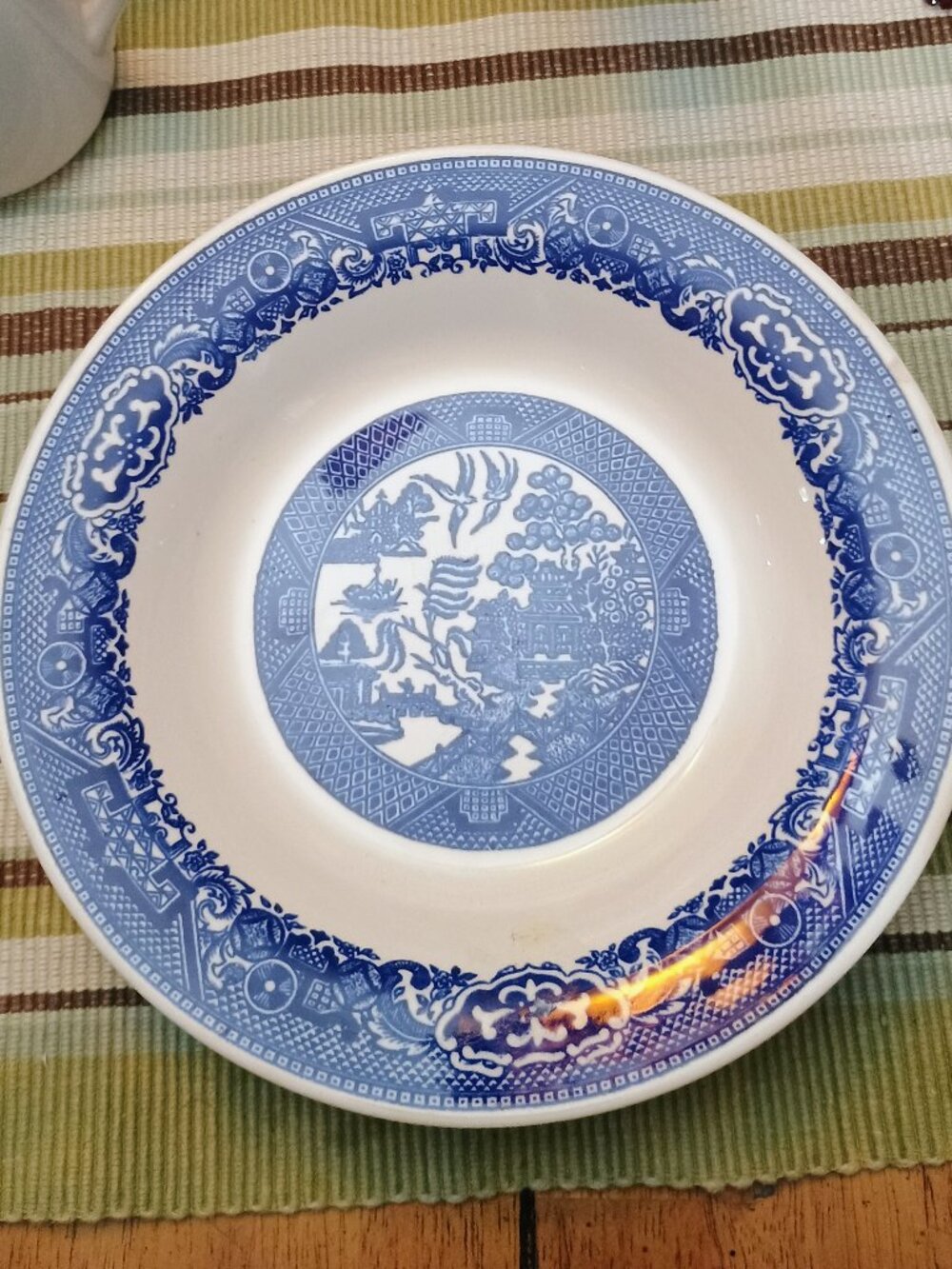 Vintage Blue Willow Plate